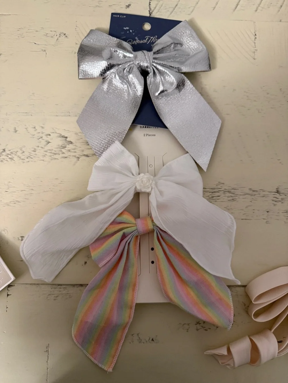 kate spade Girls Hair Accessory Set - Silver, White, Pink, Rainbow and earrings!